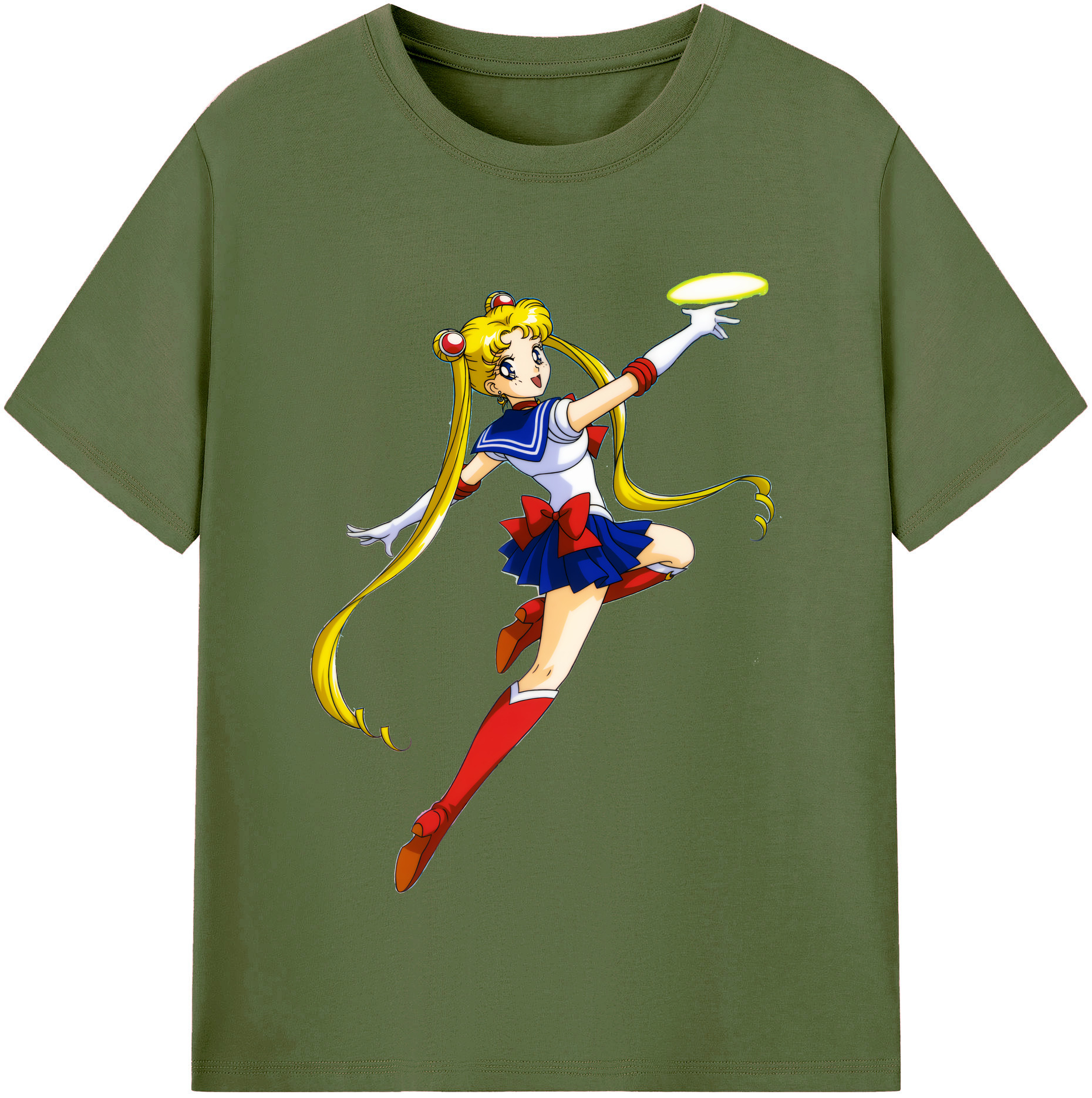 （画像用） 美少女戦士セーラームーン 月野 うさぎ つきの うさぎ Sailor Moon Tsukino Usagi 綿100％半袖Tシャツ（フロントプリント）